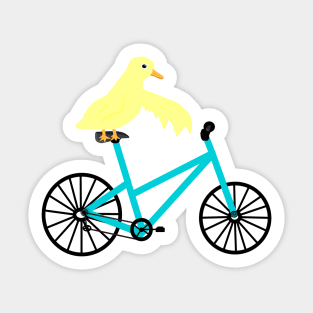 Duck On A Teal Bicycle Sticker